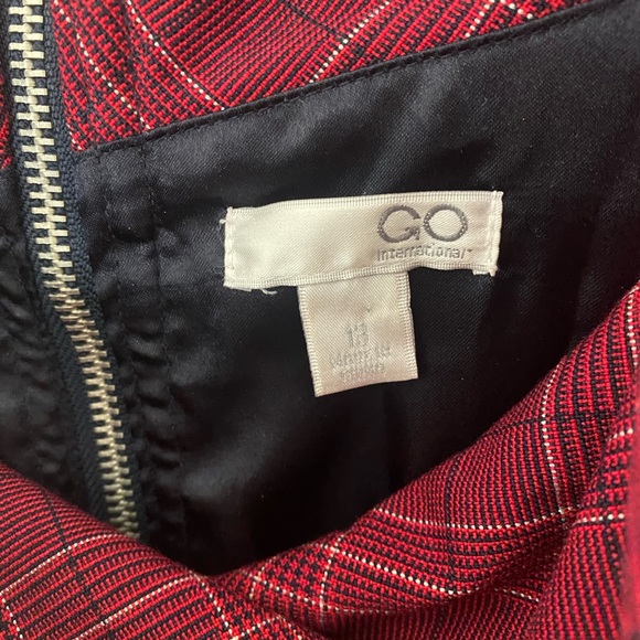 Go International Plaid Cap Sleeves Cowl Neck Mini Dress with Belt Size 13 - Picture 7 of 13